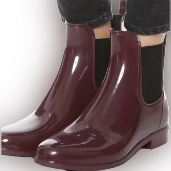 SAM EDELMAN TINSLEY Chelsea Rain Bootie Eggplant Purple Waterproof Size  7 - Picture 3 of 7
